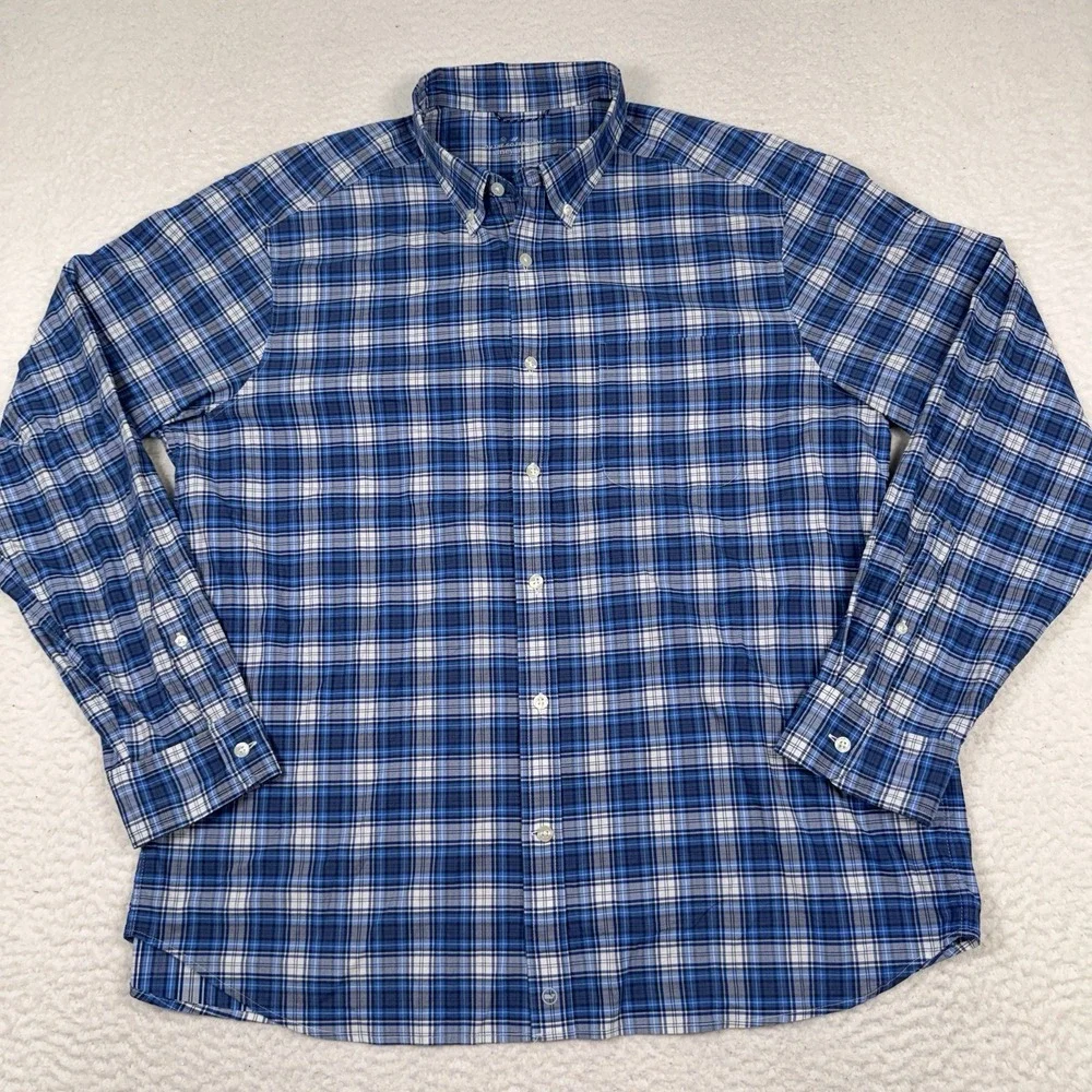 Vineyard‎ Vines Shirt Men XL Blue Plaid BRRR On The Go Performance Stretch